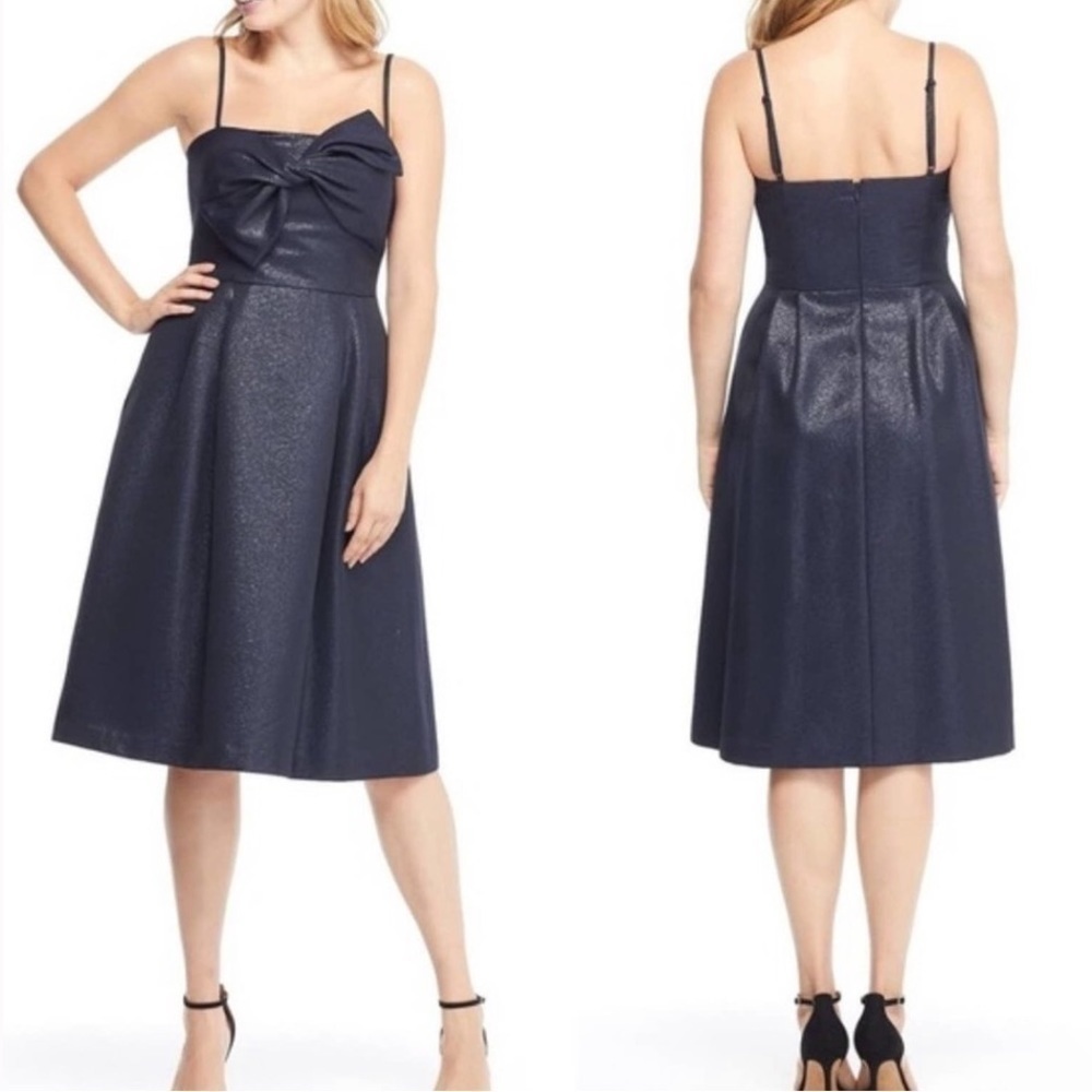 Gal Meets Glam Lucille Starry Night Midi Dress Navy Blue Sz 2